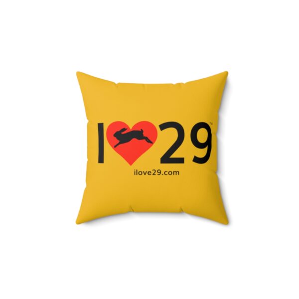 I Love Twentynine Palms with Bunny Rabbit Square Pillow - Image 5