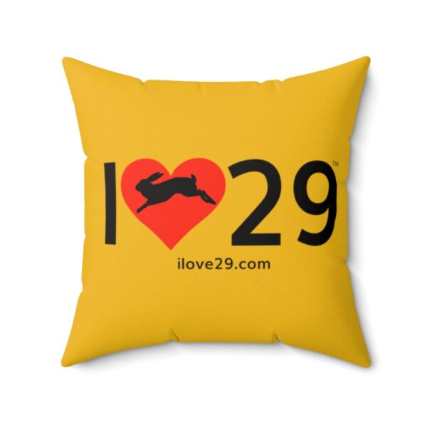 I Love Twentynine Palms with Bunny Rabbit Square Pillow - Image 2