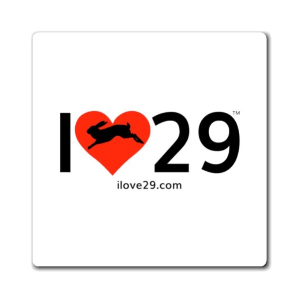 I Love Twentynine Palms with Bunny Rabbit 3x3 Magnet