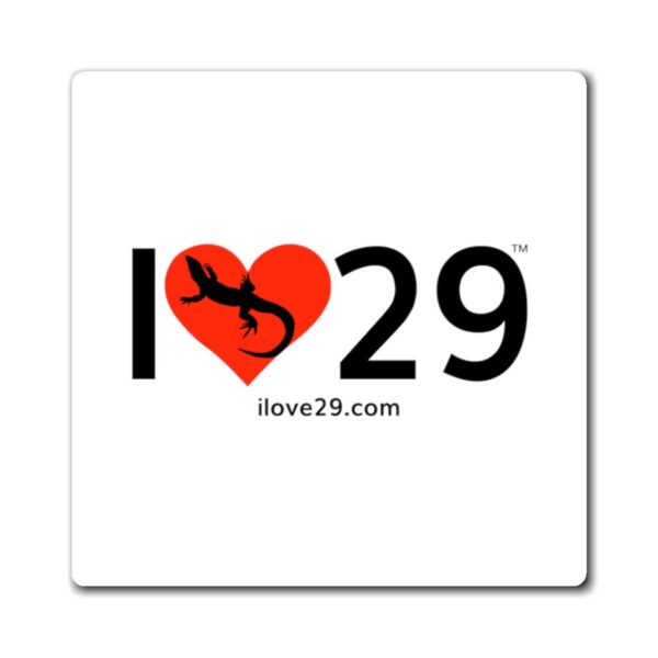 I Love Twentynine Palms with Desert Iguana 3x3 Magnet - Image 2