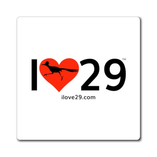 I Love Twentynine Palms with Roadrunner 3x3 Magnet - Image 2