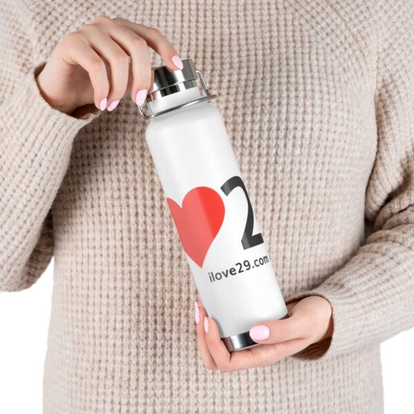 Love Twentynine Palms with Solid Heart Copper Vacuum Insulated Bottle, 22oz