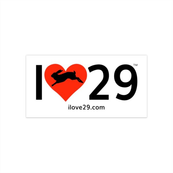 I Love Twentynine Palms with Bunny Rabbit Bumper Sticker - Image 2