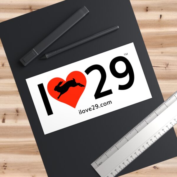 I Love Twentynine Palms with Bunny Rabbit Bumper Sticker - Image 3