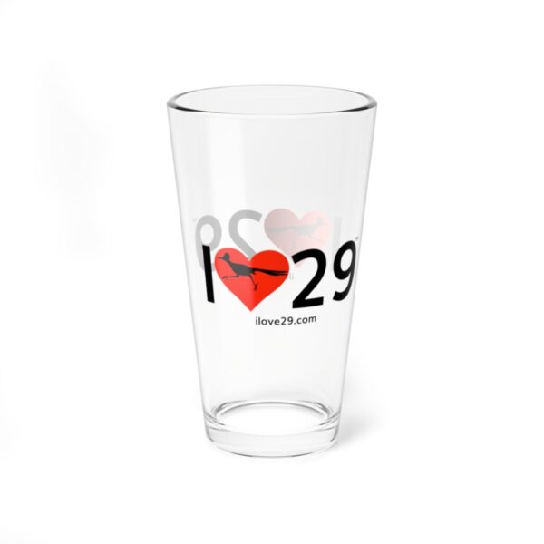 I Love Twentynine Palms with Roadrunner Mixing Glass, 16oz