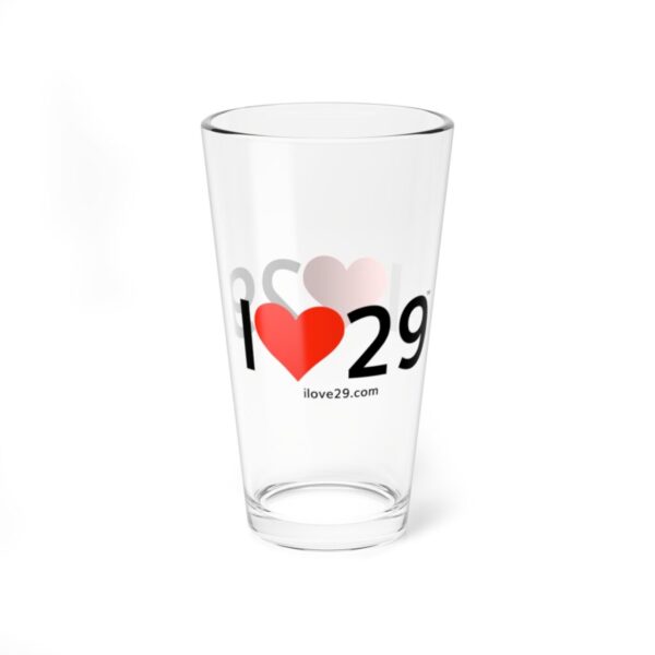 I Love Twentynine Palms with Heart Mixing Glass, 16oz