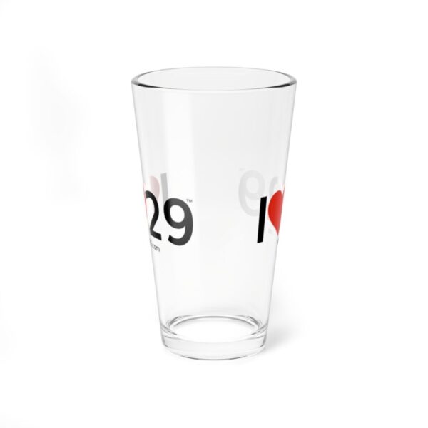 I Love Twentynine Palms with Heart Mixing Glass, 16oz - Image 2