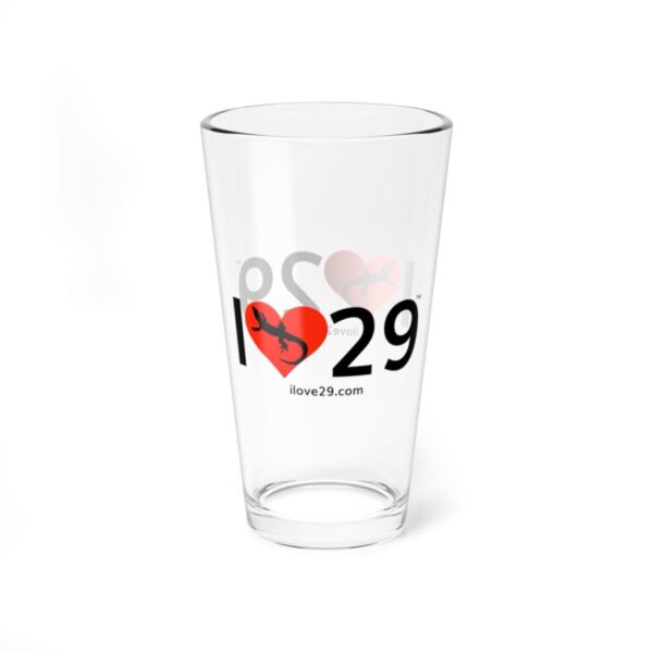 I Love Twentynine Palms with Desert Iguana Mixing Glass, 16oz